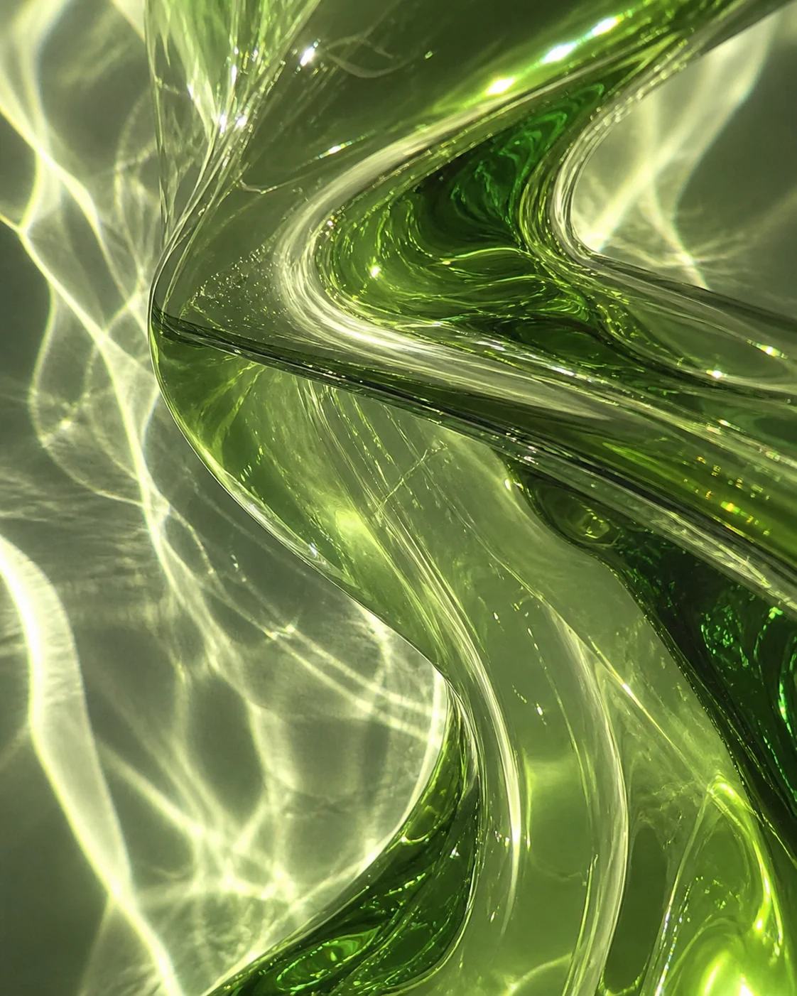 Green glass refraction texture